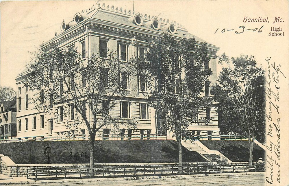 1906 Hannibal Missouri High School occupation Bowman undivided  Postcard 26-300