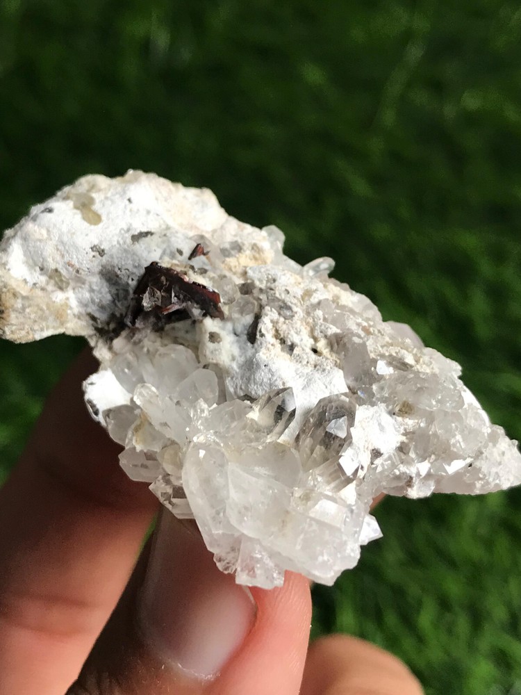 105 Carat Red Brookite Crystal under diamond quartz From Baluchistan Pakistan