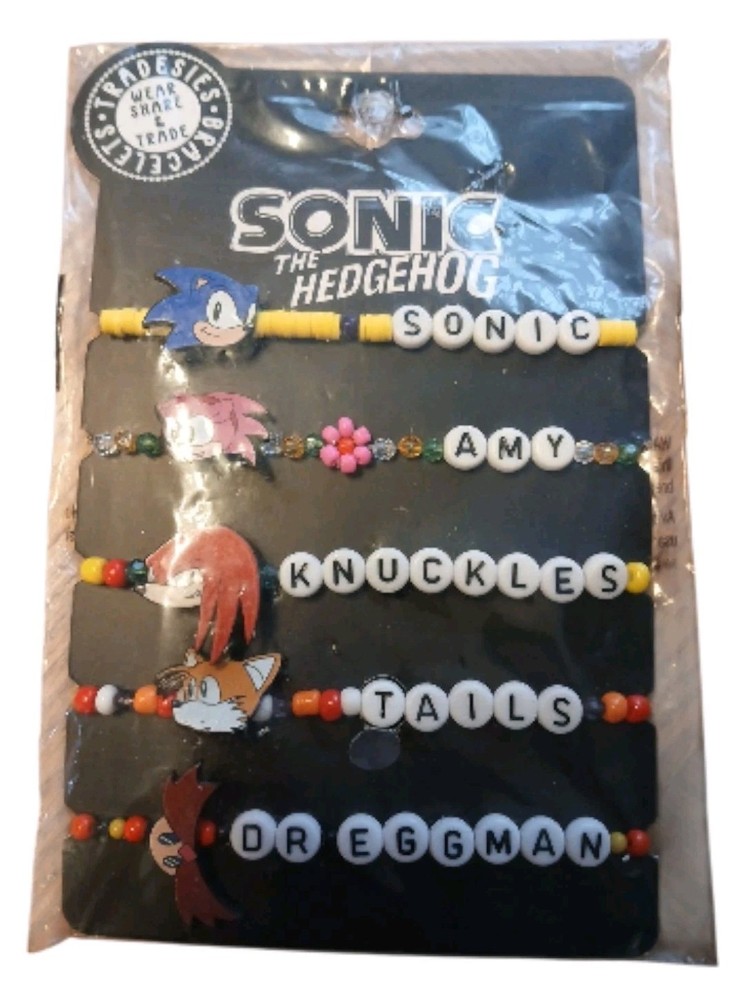 Sonic The Hedgehog Characters Bead Bracelet Tradesies Set of 5