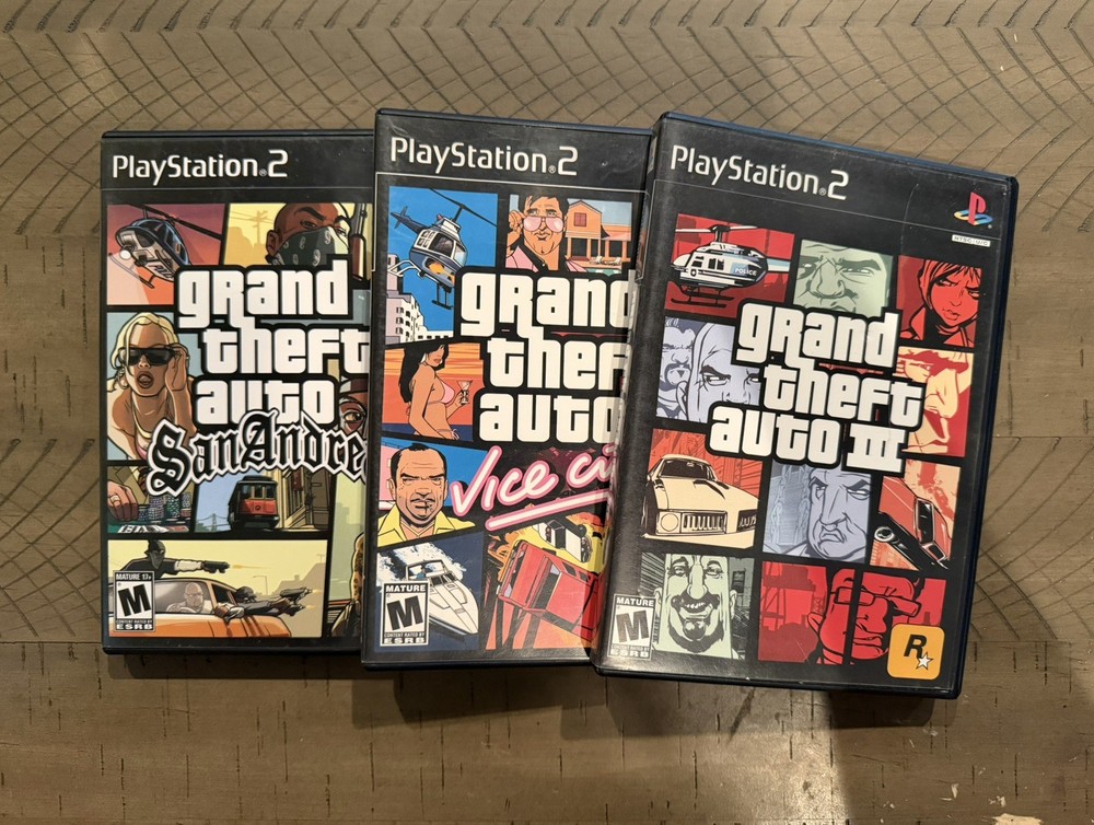 Grand Theft Auto PS2 Trilogy BUNDLE; All CIB w/ Posters (PlayStation 2, 2004)