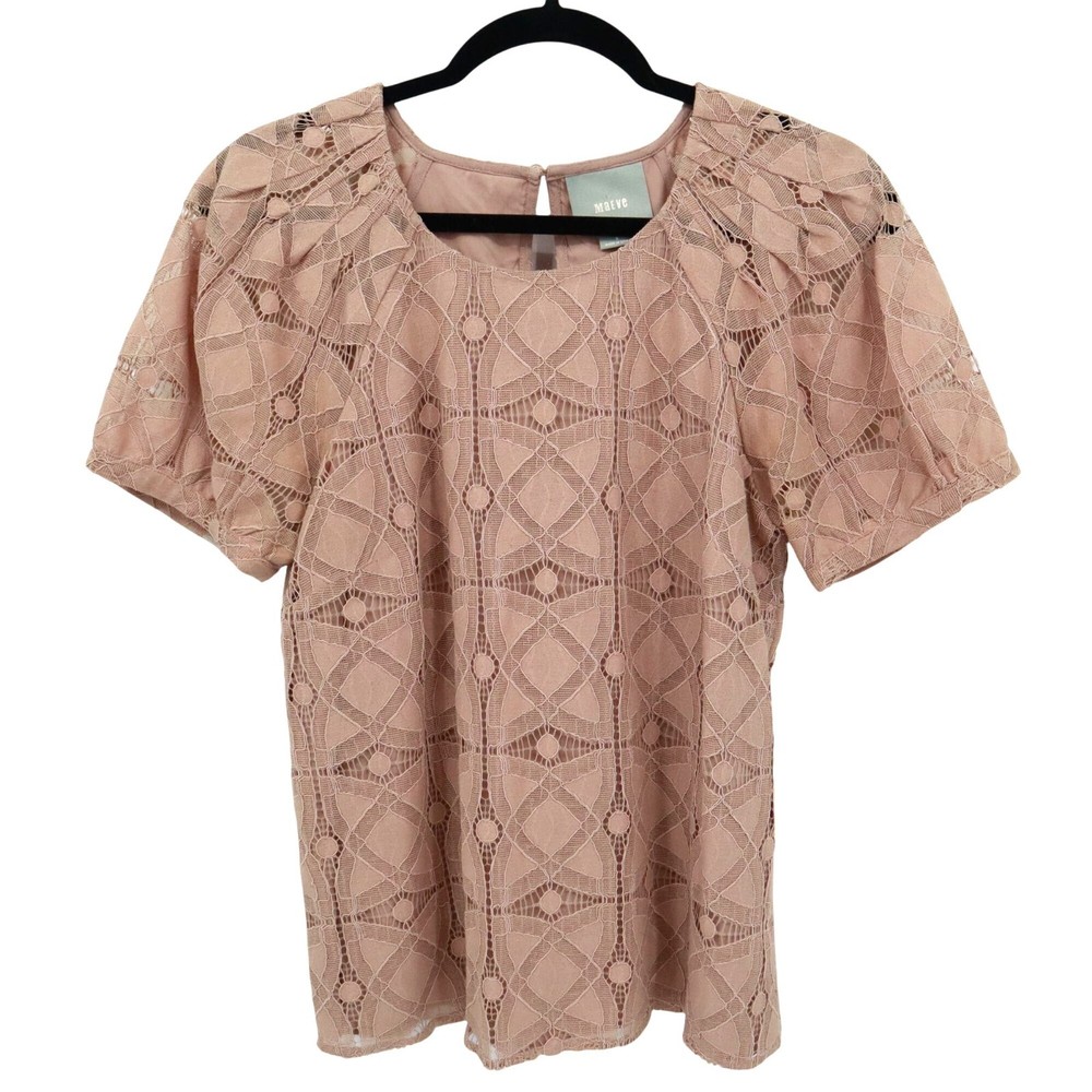 Maeve Lace Top Womens S Pink Cottagecore Twee Grannycore Boho Romantic Feminine