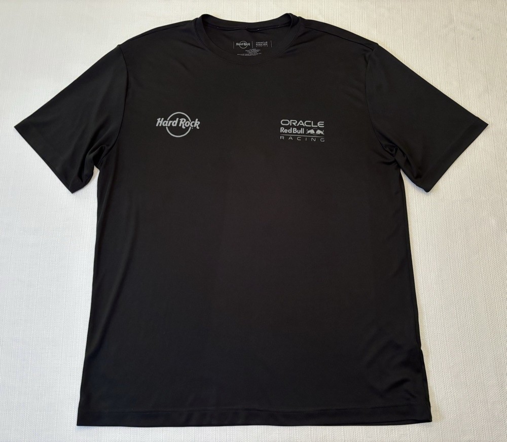 Oracle Red Bull Racing Hard Rock Official F1 Men’s XL Black Performance Shirt