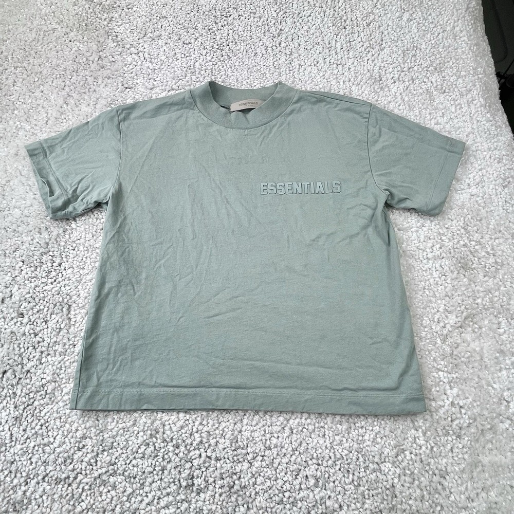Essentials fear of god Womens crop shirt sage green boxy logo large 141