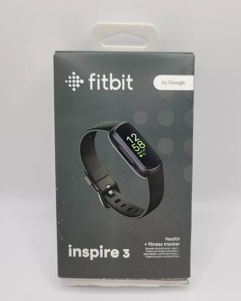 Fitbit Inspire 3 Heart Rate Monitor Health & Fitness Tracker - Black - Open Box