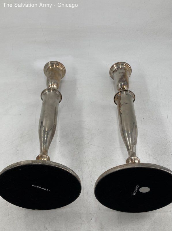 Lot Of 2 Vintage Godinger Silver-Plated Decorative Candle Stick Holders