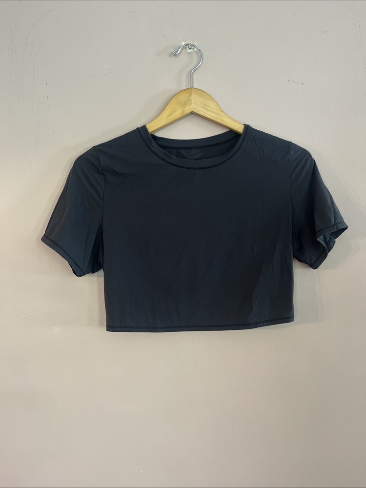 SKIMS Top Fits Everybody Women's Crop T-Shirt Onyx Black Size Medium M Soft