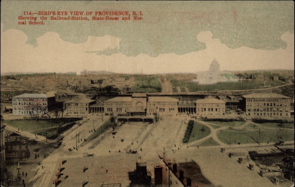 Providence RI Railroad Station State House & Normal School ~ c1910 UDB postcard