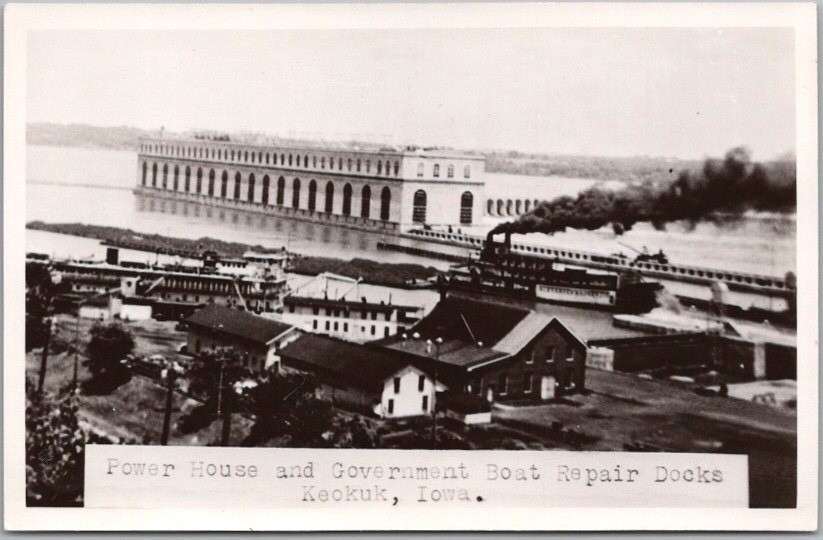 Vintage KEOKUK Iowa Real Photo RPPC Postcard 