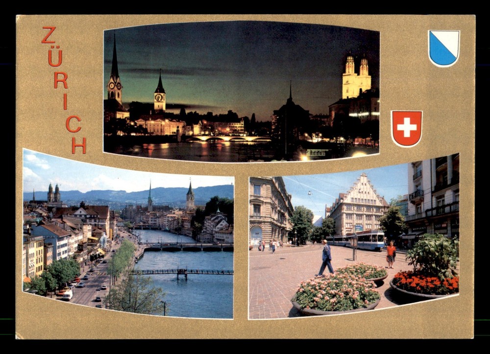 Postcard Zurich Switzerland Multiview Unposted