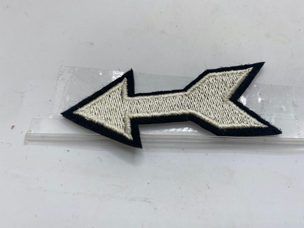 SILVER ARROW  NEW EMBROIDERED  IRON ON NAME PATCH TAG