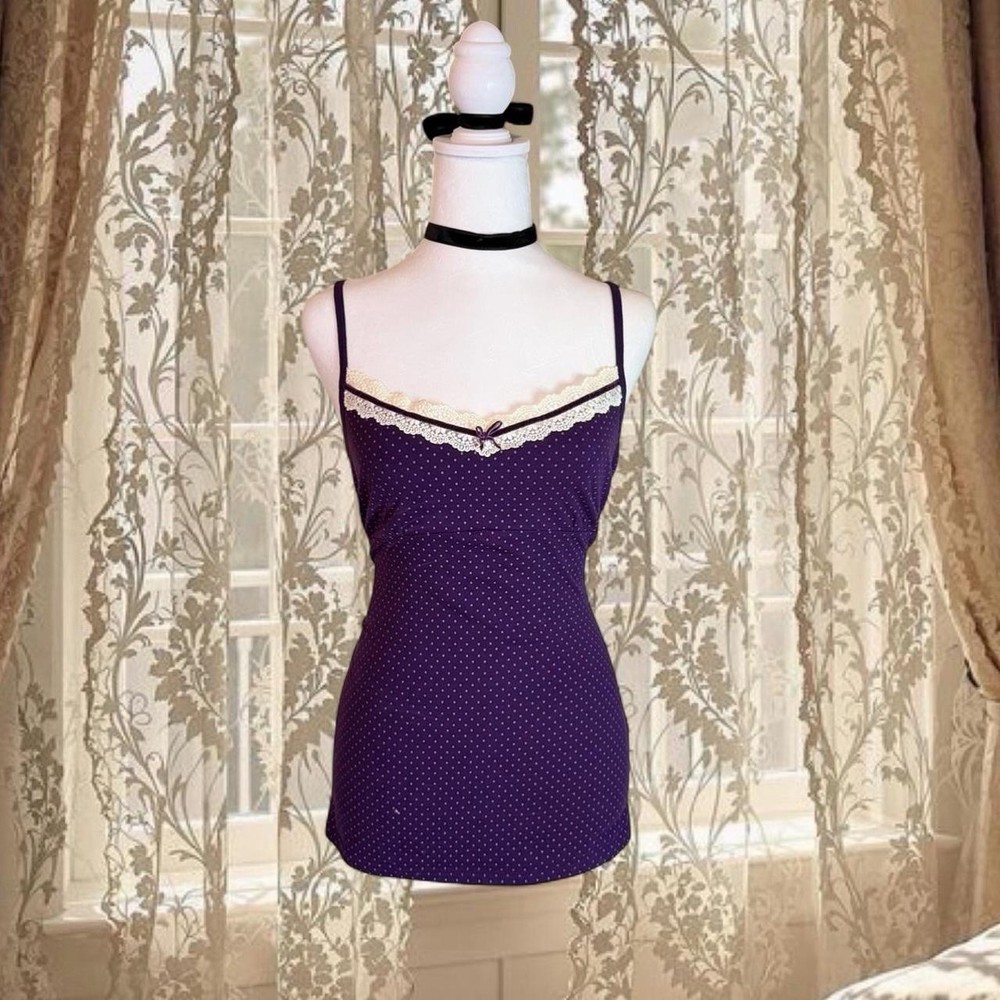 Vintage Y2K Grunge Purple Lacey Cami Top