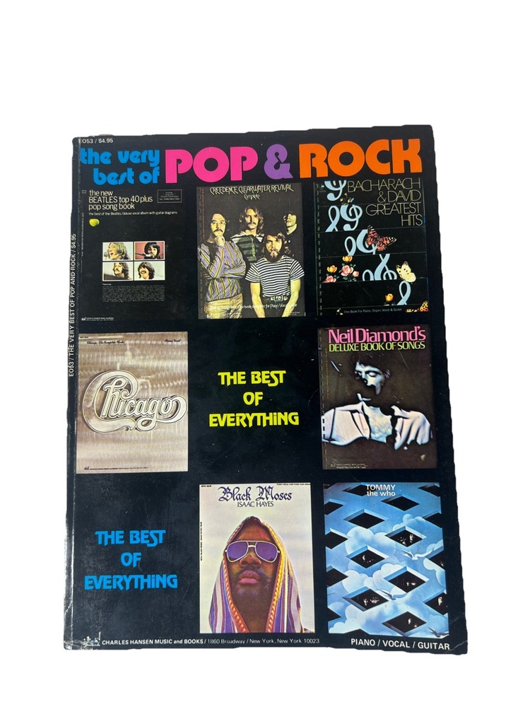 Vtg '70s The Very Best of Pop & Rock (The Best Of Everything) Chord Book..