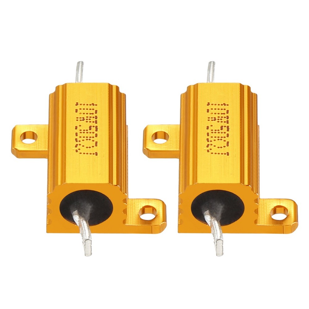 2 Pcs Aluminum Case Resistor, Great for Daily Use (Gold, 10W 50 Ohm)