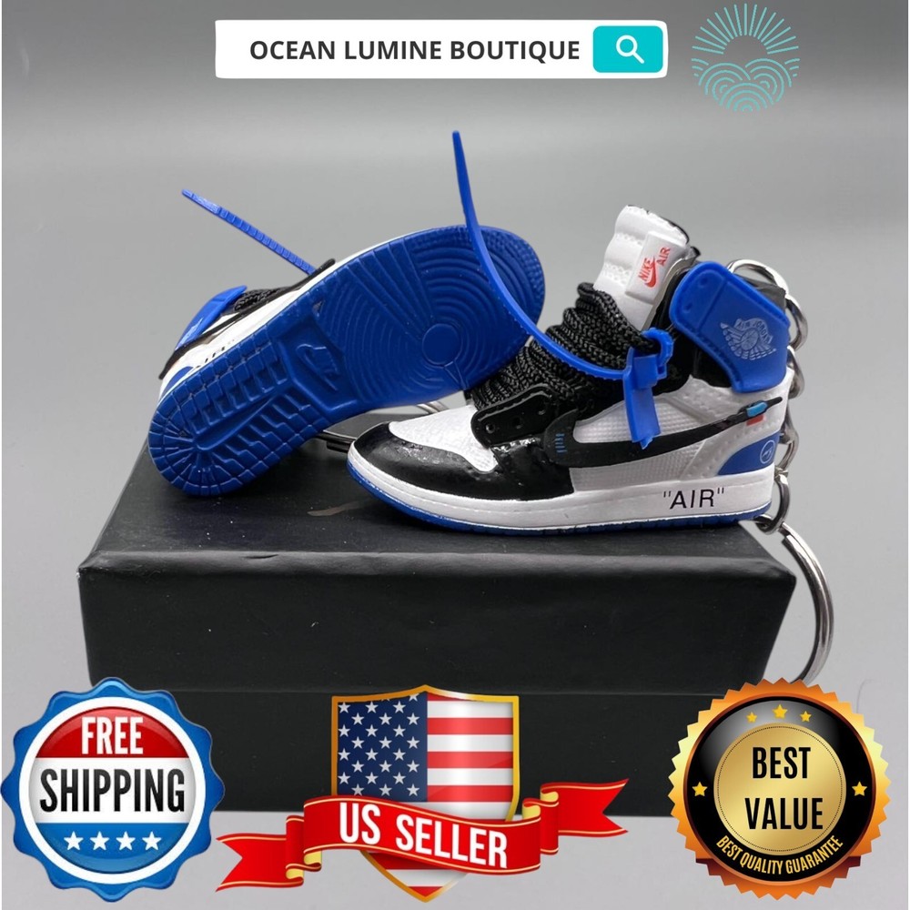 Air Jordan 3D Mini Sneaker Keychain, Basketball Sneaker Collectible, Box Options