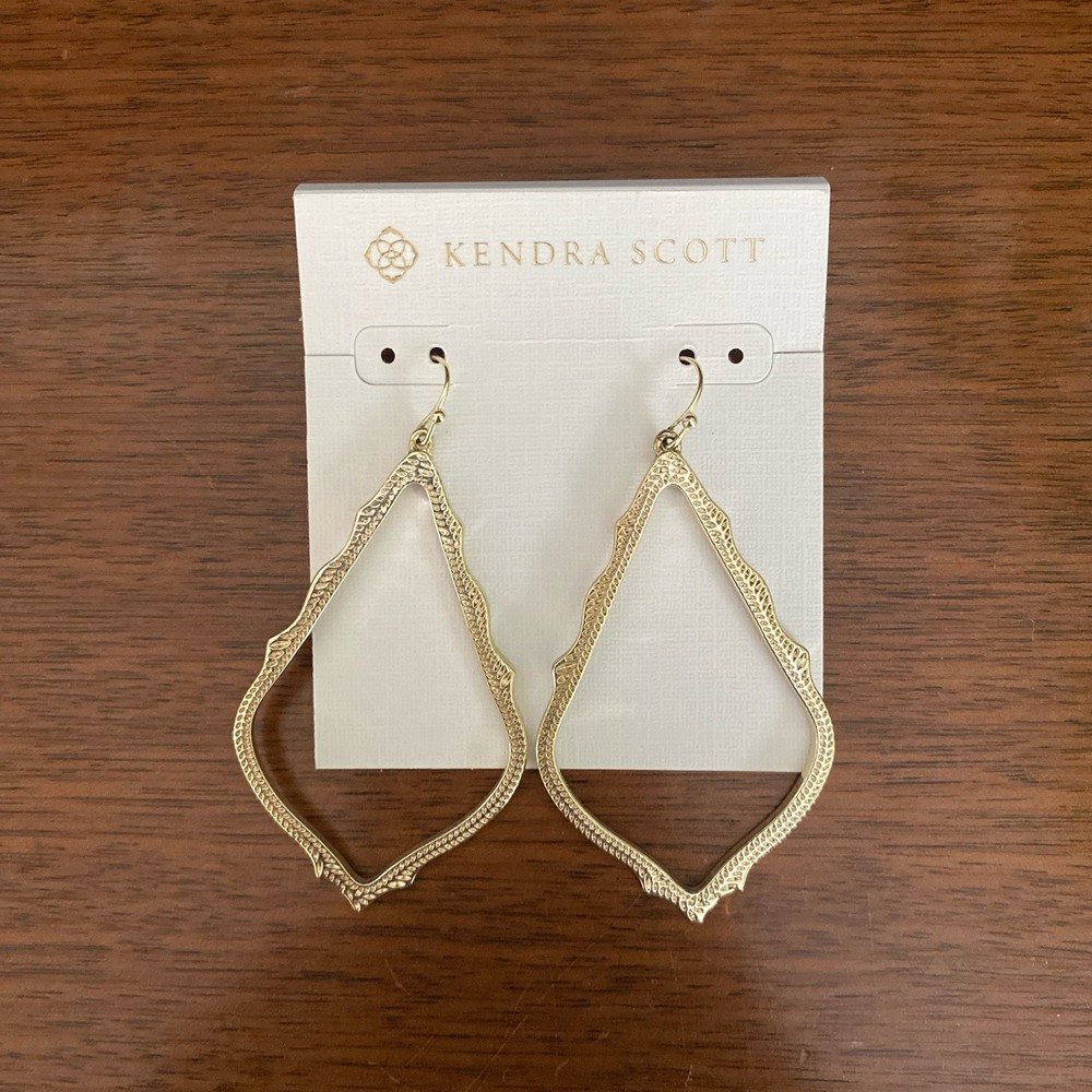 Kendra Scott Sophee Gold Drop Earrings Elegant Dangling Style