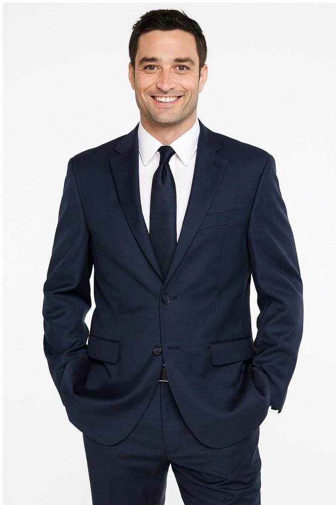 Lauren Ralph Lauren 100% Wool 2-Button Blazer Jacket Men’s 38R Navy Lined