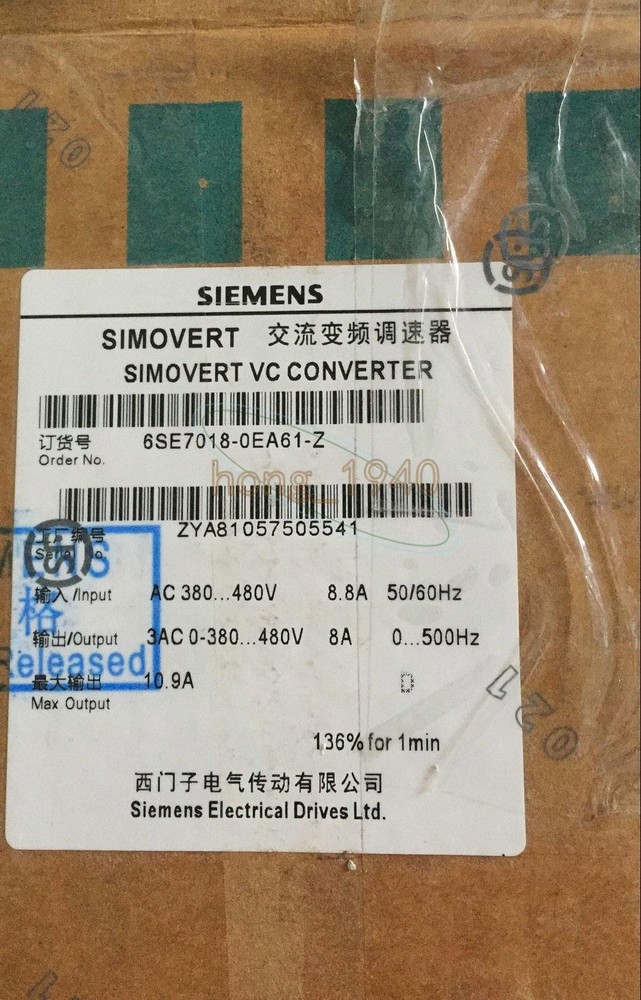 1Pcs New Siemens 6Se7018-0Ta61-Z