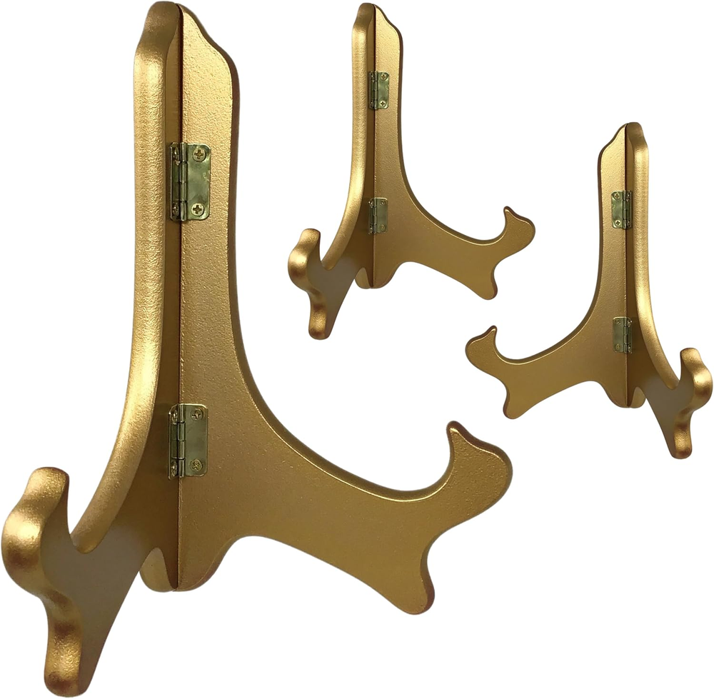 Gold Metallic Wood Easel Display Stand 7 Inch Premium Quality Holder