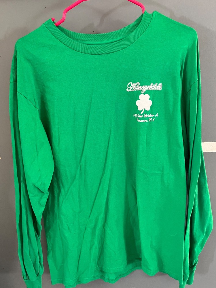 Dunmore Pennsylvania PA Honeychilds St Patrick’s long sleeve  green shirt L