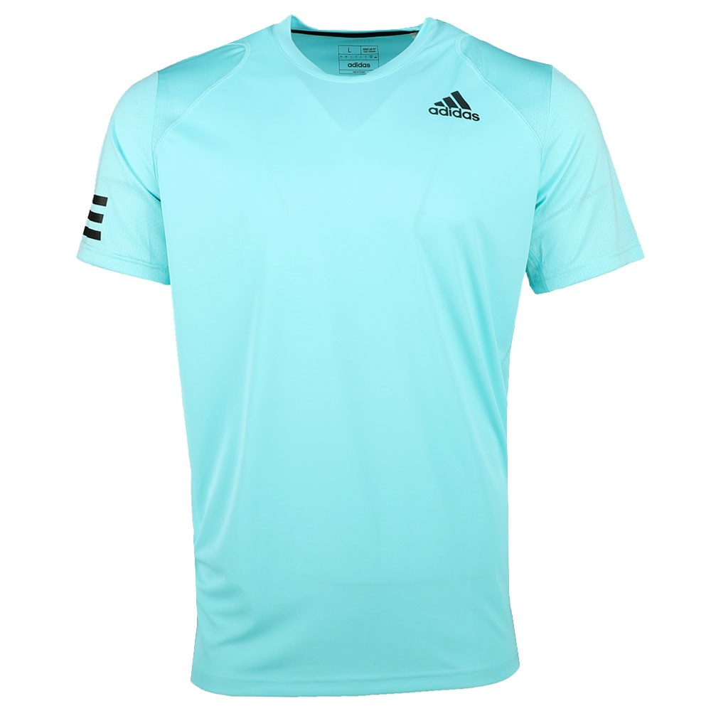 adidas Club Striped Crew Neck Short Sleeve T-Shirt Mens Blue Casual Tops HB9076-