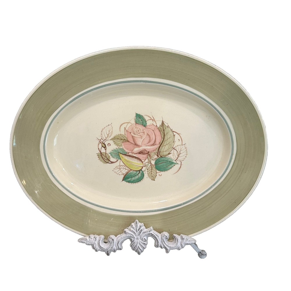 Antique 1940's Susie Cooper Patricia Pink Rose England Serving Vintage Platter