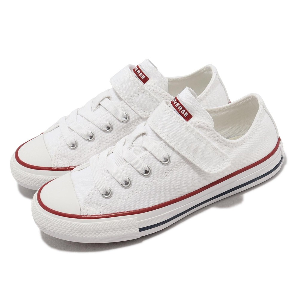 Converse Chuck Taylor All Star 1V White Red Strap Kids Preschool Casual 372882C