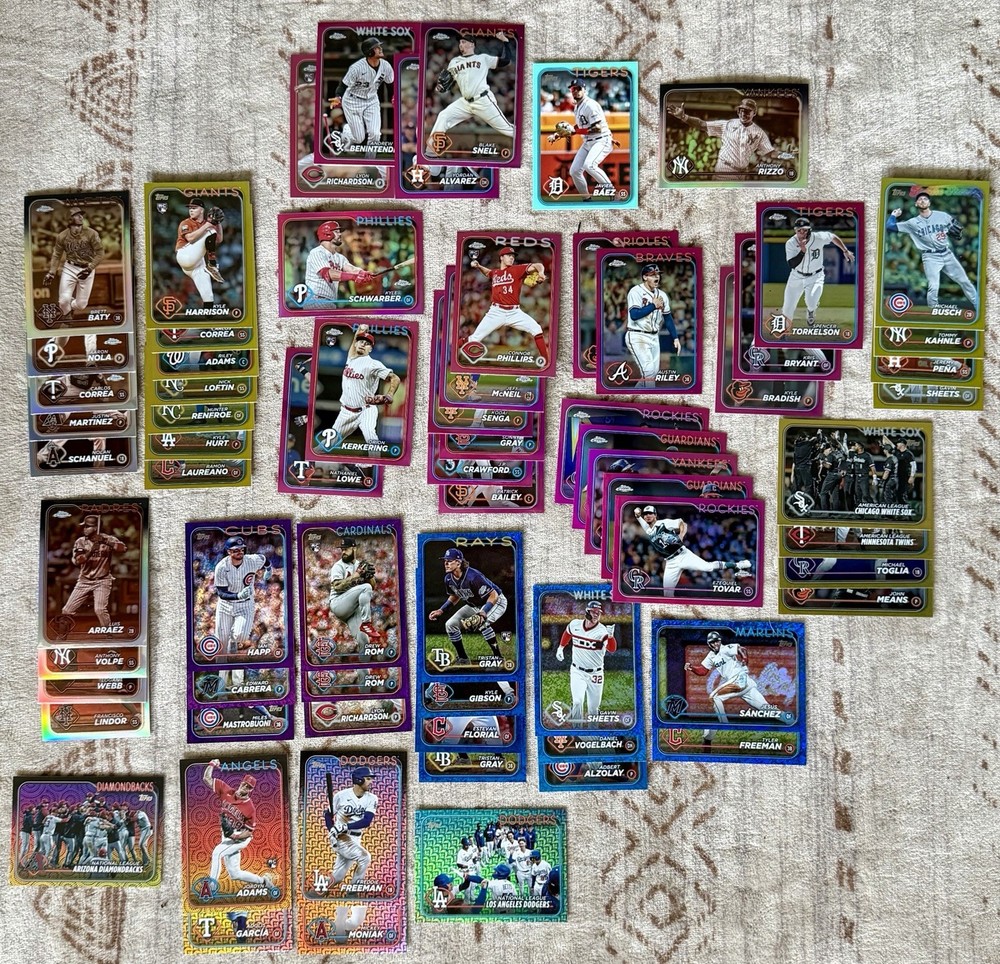 2024 Topps Chrome and Series 1 Parallel LOT of 70 Cards RC, Vets, Numbered Read*