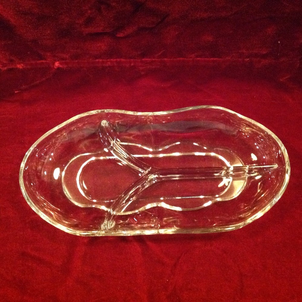 Vintage Duncan Miller Canterbury Crystal Tri-Part Relish Dish 11.25 Inches 1939-1955 Era