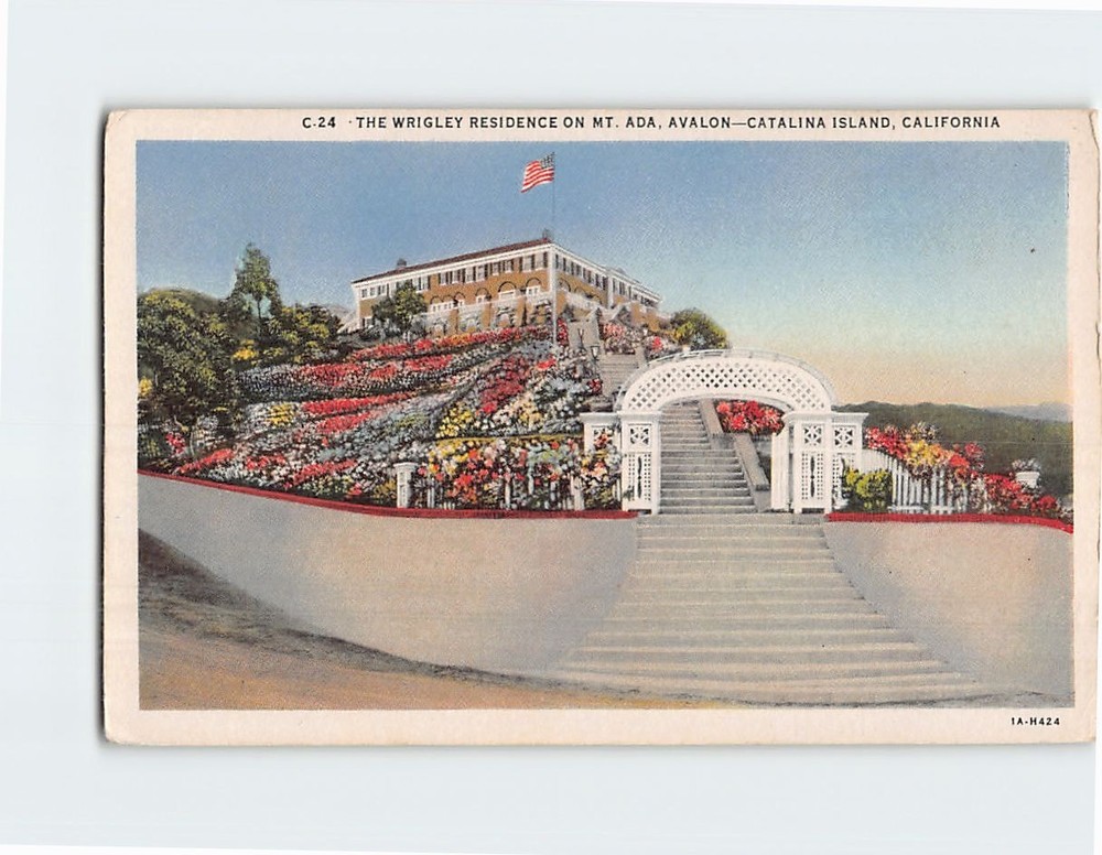 Postcard The Wrigley Residence On Mt. Ada Catalina Island Avalon California USA