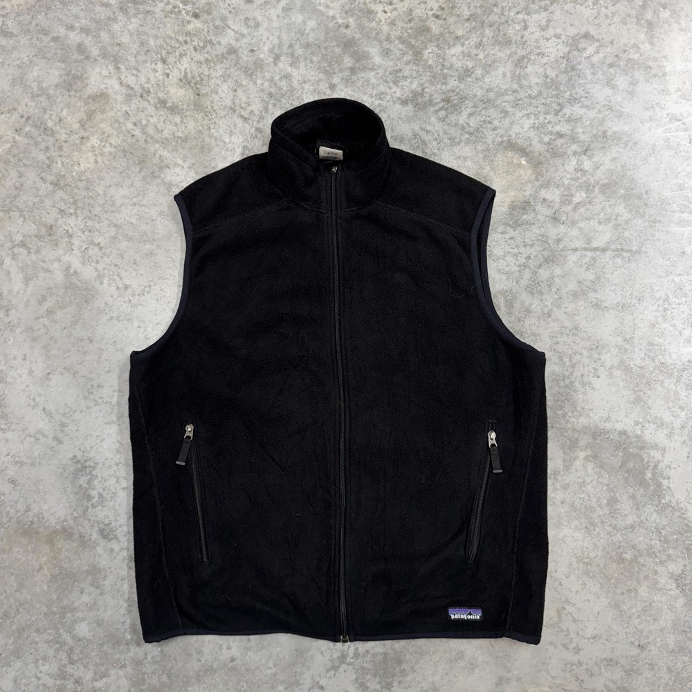 Patagonia Synchilla Vest Mens Large Black Fleece Full Zip Outdoor Hiking