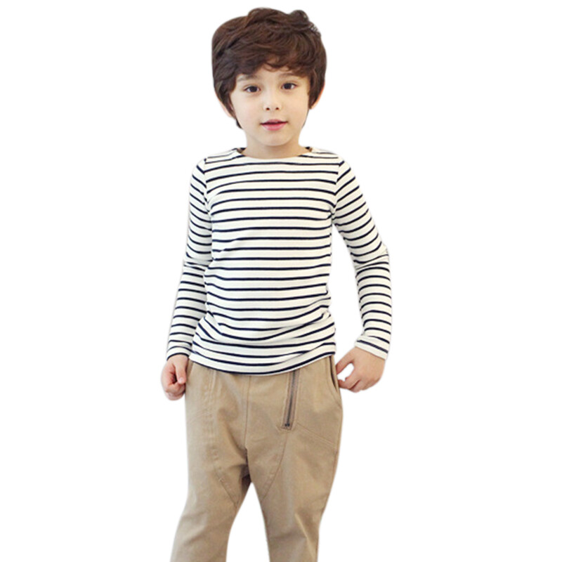 Autumn Winter Stripe Long Sleeve Pullover Elbow Guard Casual Fashion Baby 6220