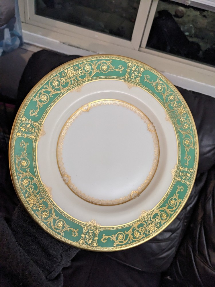 Mintons W.H. Plummer Dinner Plates Antique H4207 (12plates) Grasmere Green
