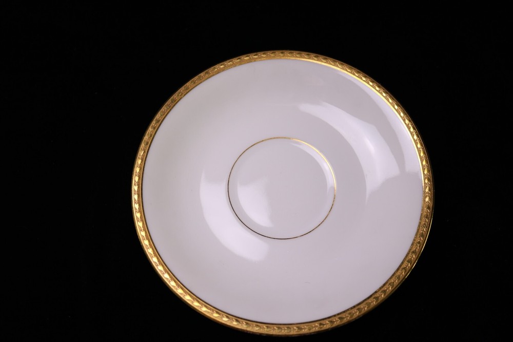 Limoges Elite Works Bawo & Dotter Saucer (s) Encrusted Gold Laurel Leaf