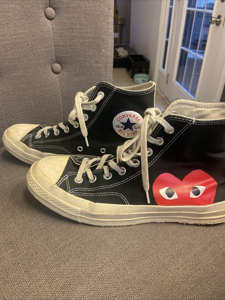 CONVERSE Comme Des Garcons Men's Black High Top Sneakers- SZ 8