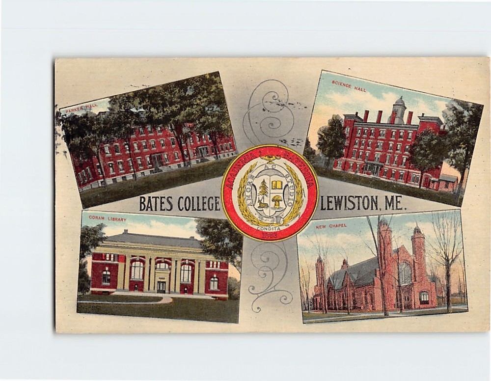 Postcard Bates College Lewiston Maine USA