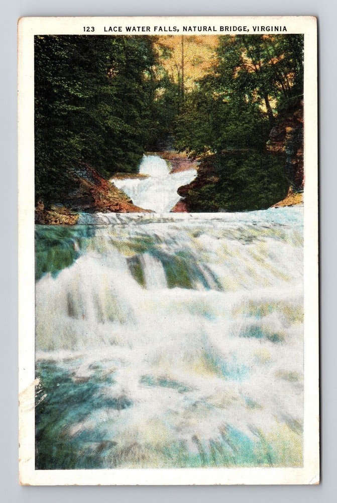 VA-Virginia, Scenic View Lace Water Falls, Natural Bridge, Vintage Postcard