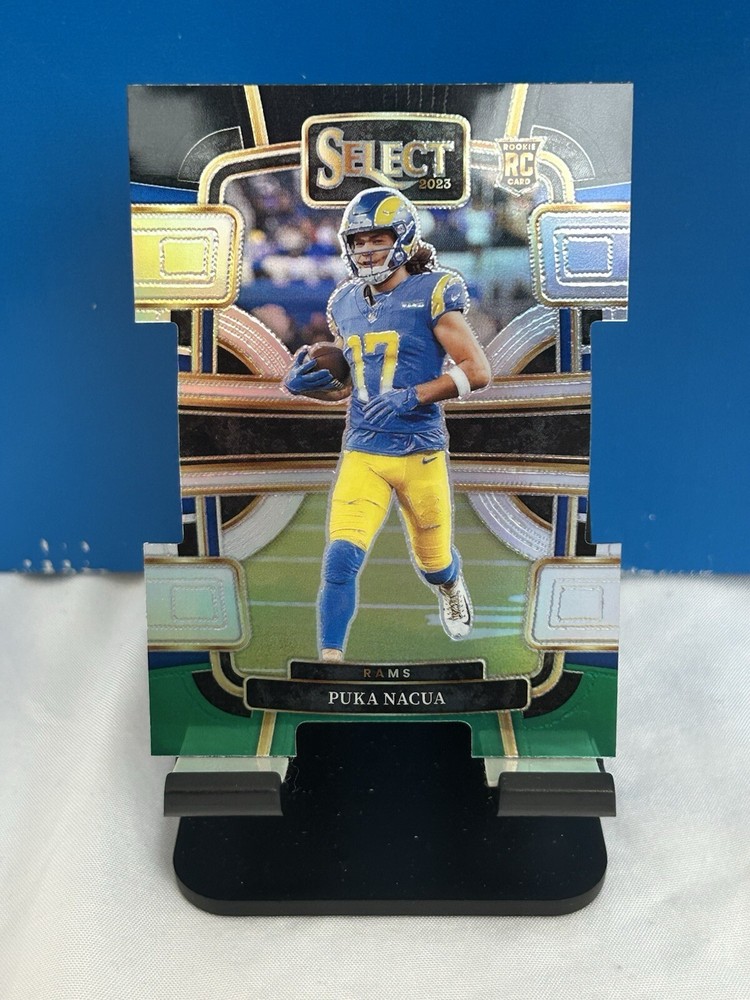 2023 Panini Select Puka Nacua Concourse Black & Green Premier Die-Cut RC No.56