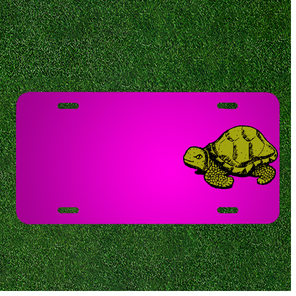 Custom Personalized Car License Plate With Add Names To Tortoise Green