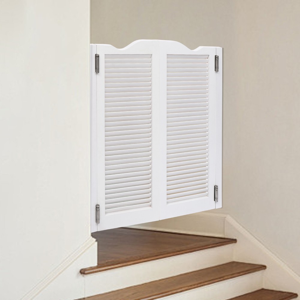 White Swinging Door Double Half Door Double-hinged Café Door With Hinges