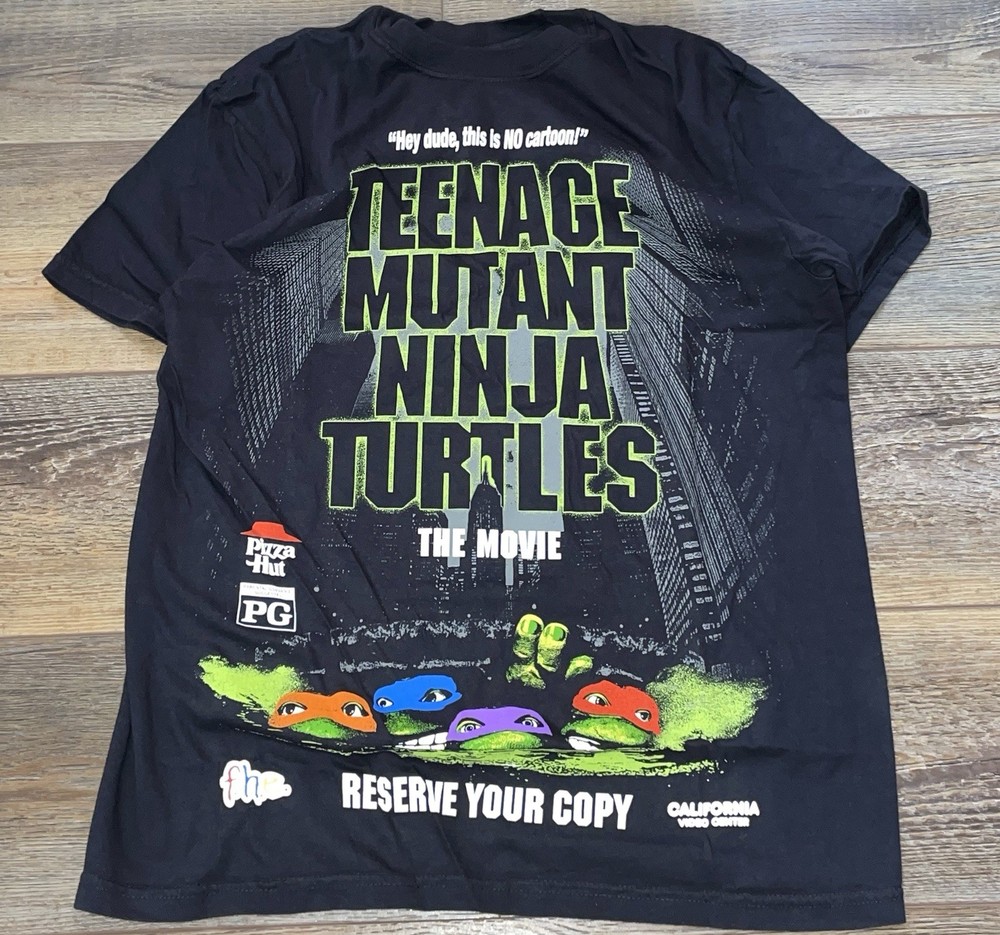 Teenage Mutant Ninja Turtles The Movie Rare TMNT Promo Graphic Pizza Hut Shirt M