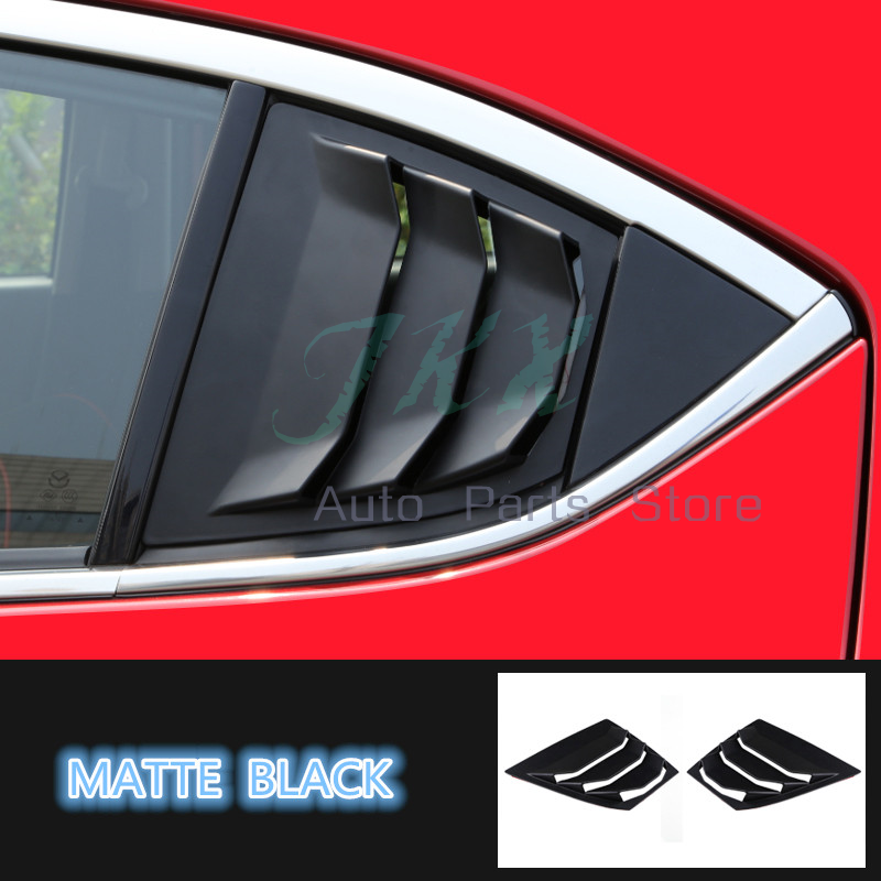Matte Black Quarter Panel Window Side Louvers Vent Trim For Mazda3 AXELA 2014-18