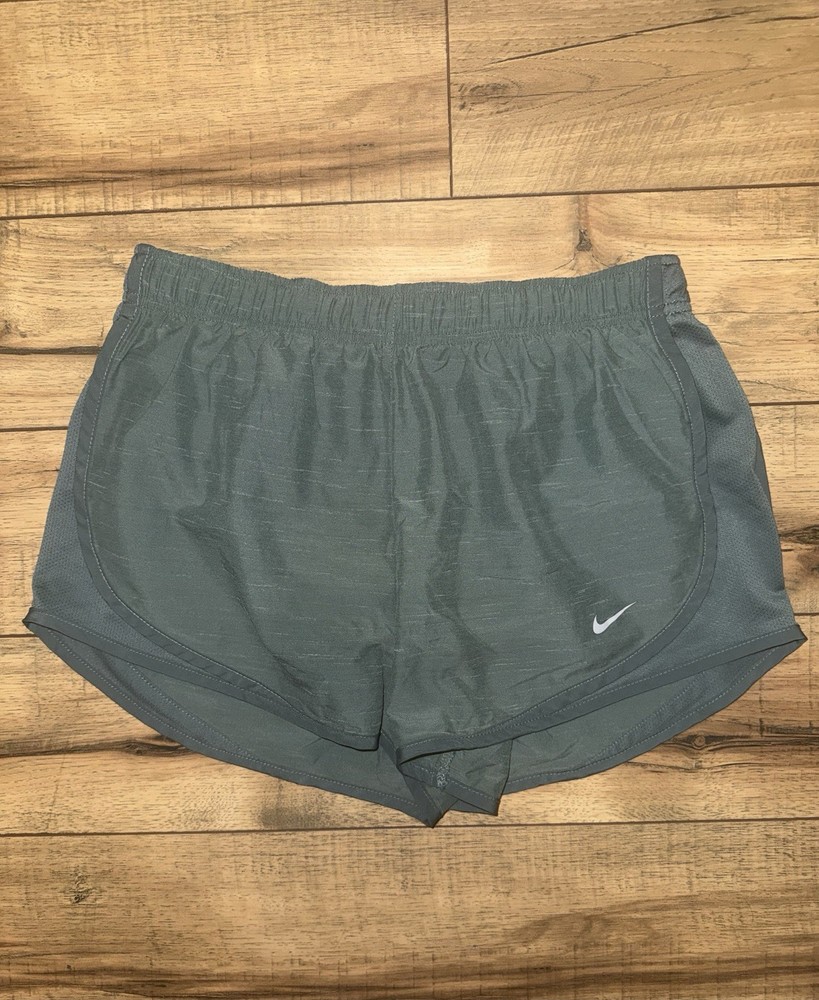 Nike Women's Dri-Fit Lined Drawstring Running Shorts Green Size Medium