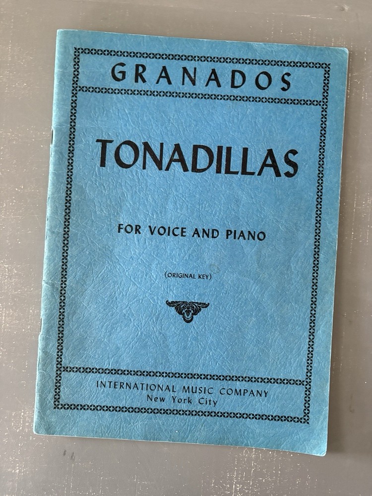 Granados Tonadillas Voice Piano Sheet Music 1952 IMC Spanish Songs Book