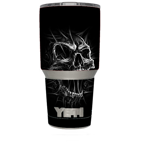 Skin Decal for Yeti 30 oz Tumbler Cup (6-piece kit) / Skull Evil Stretch Slash