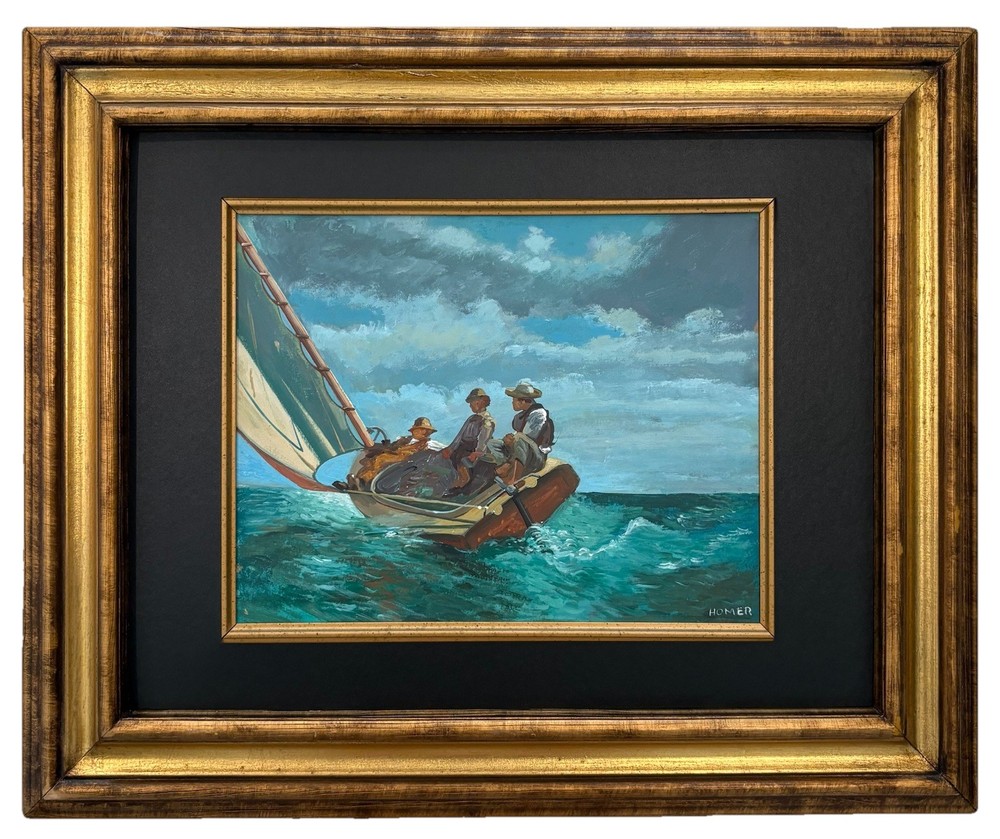 Winslow Homer Watercolor/ Gouache On Paper Signed In The Style Of (1836-1910