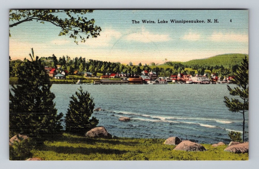 Lake Winnipesaukee NH-New Hampshire The Weirs Vintage Postcard Souvenir Postal