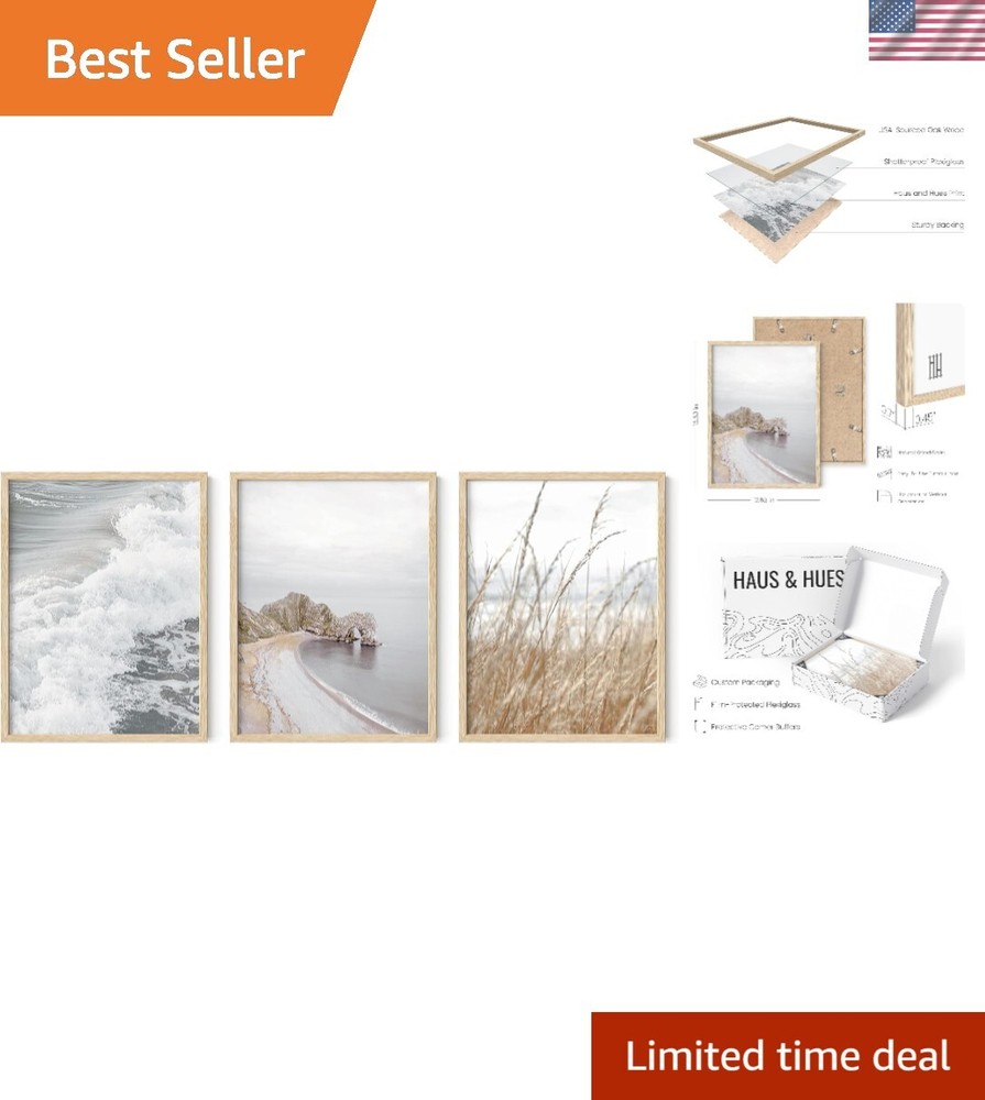 Beach Frame Wall Art - Set of 3 Ocean Wall Decor, Coastal Wall Decor, Wave Fr...