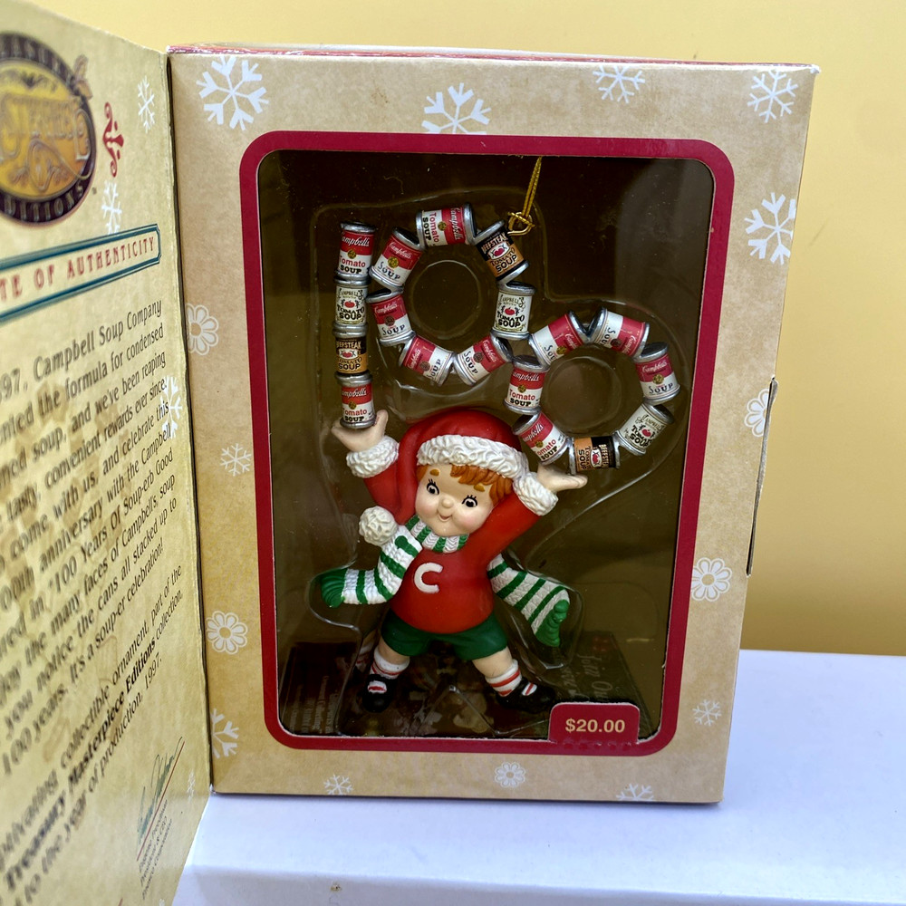 Campbell's Soup Enesco Treasury Masterpiece Ornament 1997  100 Years New In Box