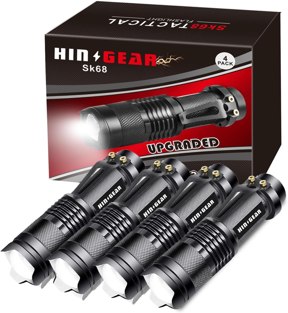 Mini Flashlights 4 Pack, Super Bright LED Tactical Flashlight with Cli