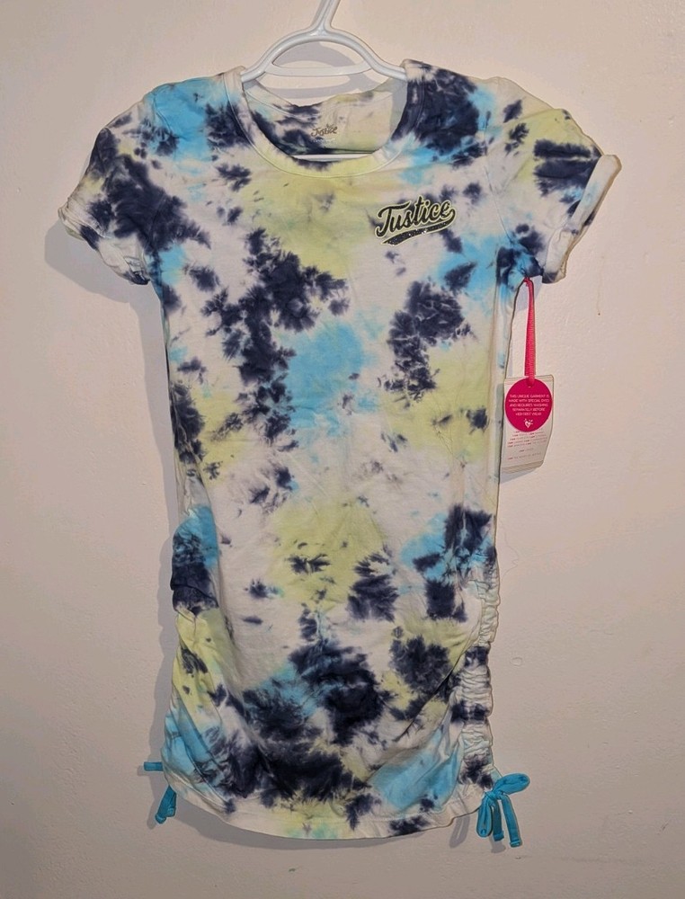 Justice Blue And Green Tye Dye Girls Dress Size 12/14